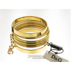 D&G bracciale Loops Collection acciaio dorato e swarovsky DJ0191 new